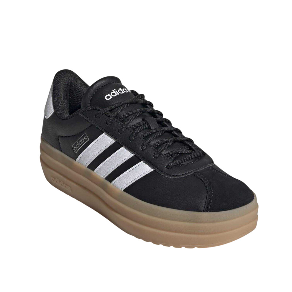 Adidas (6.5 Uk, /White/Gum) Womens/Ladies Court Bold Leather Trainers Black