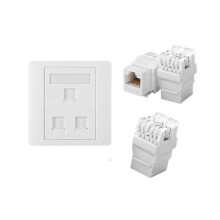 Plaque murale de réseau RJ45 à 4 ports,-Panneau à trois ports