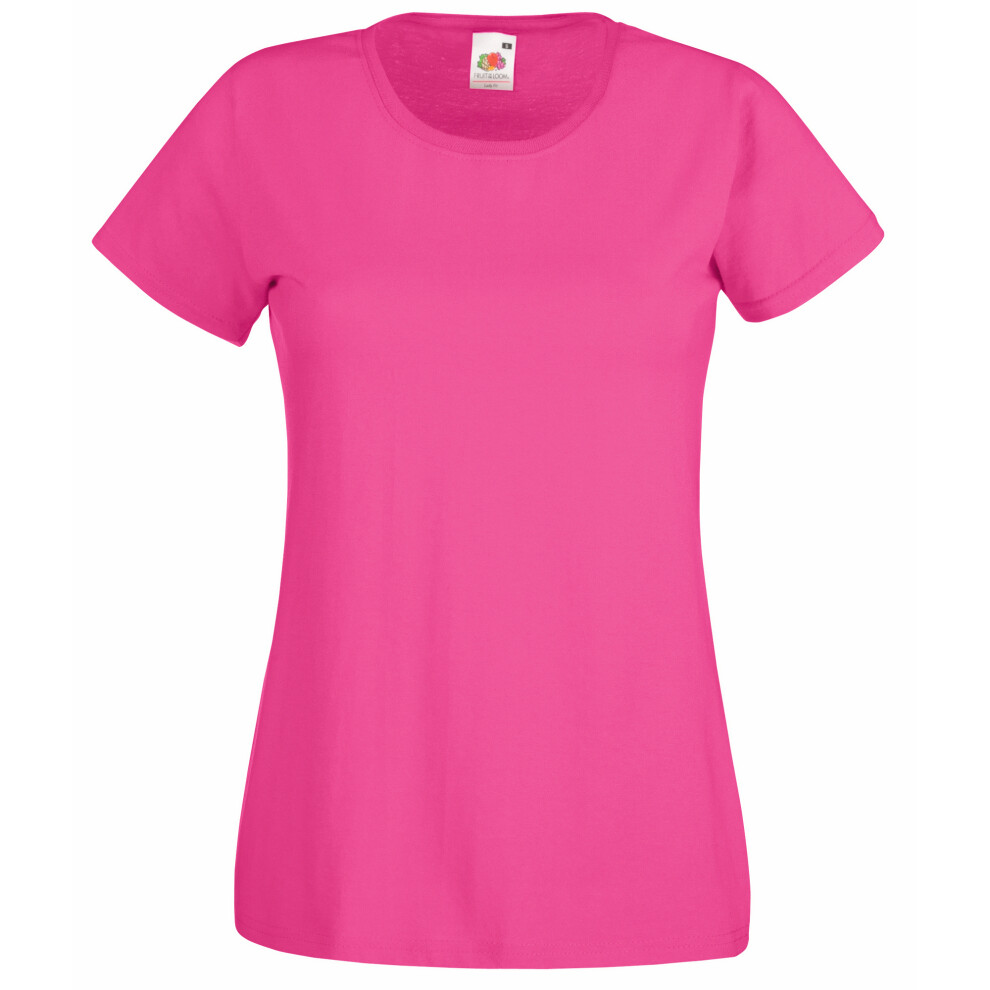 Fruit Of The Loom (M, Fuchsia) Ladies/Womens Lady-Fit Valueweight Short Sleeve T-Shirt (Pack Of 5) Pink,Multicoloured