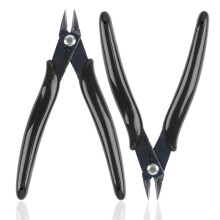 2 Pack Micro-Wire Cutters, 5 Inches Flush Cutters Pliers, Diagonal Side Cutters Nippers, Zip Tie Sprue Cutter