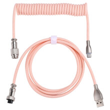 USB C Coiled Keyboard Cable Braided Mechanical Keyboard Cable with Detachable Metal Cord 1.5M USB-C to USB-A E