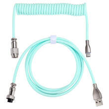 USB C Coiled Keyboard Cable Braided Mechanical Keyboard Cable with Detachable Metal Cord 1.5M USB-C to USB-A D