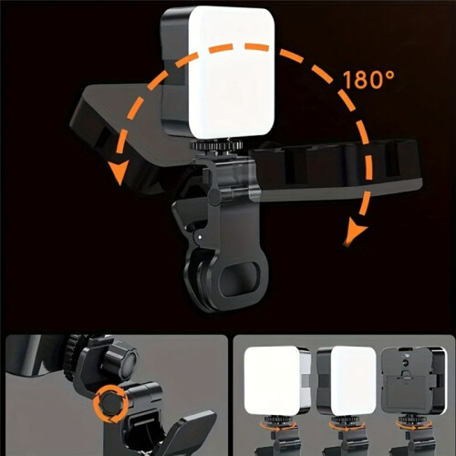 Portable  Selfie Fill Light Rechargeable 3 Modes Adjustable Brightness Clip  for Mobile Phone Computer Fill Light 2