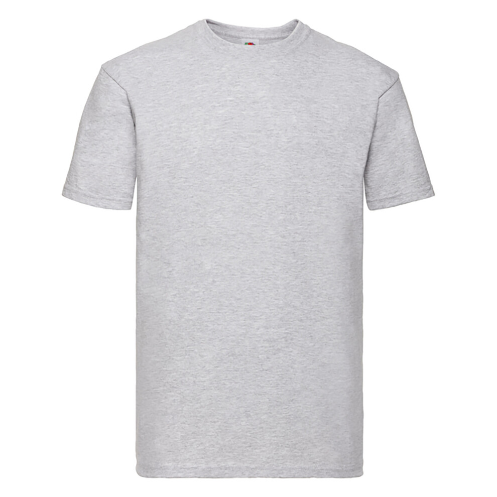 Fruit Of The Loom (5Xl, Heather ) Mens Super Premium Short Sleeve Crew Neck T-Shirt Grey