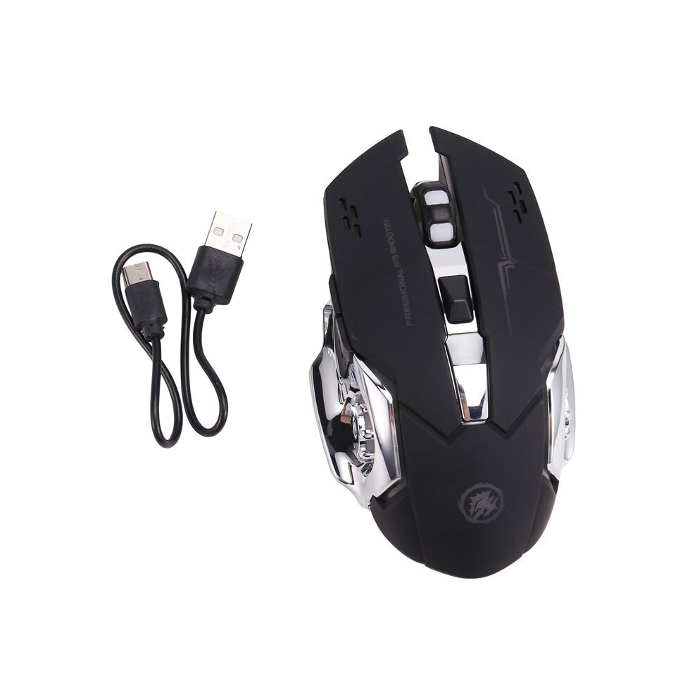 Silent Wireless Mouse Usb Rechargeable Gaming Computer Rechargeable Mouse For Pc And Laptop Black 6033495081760