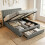 Homcom HOMCOM King Bed Frame with Storage and Adjustable Headboard, Grey 1