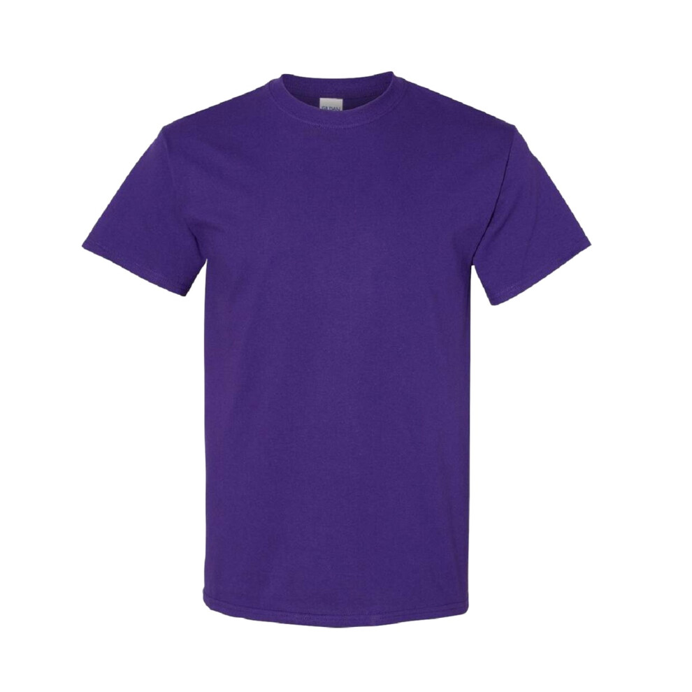 Gildan (2Xl, ) Mens Heavy Cotton Short Sleeve T-Shirt (Pack Of 5) Purple