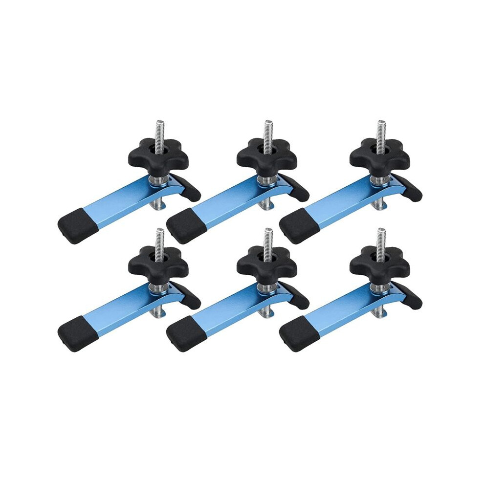 6Pack T-Track Hold Down Clamp With T Bolts & Silder,Aluminum Alloy T Track Clamps For Woodworking 4712458372610