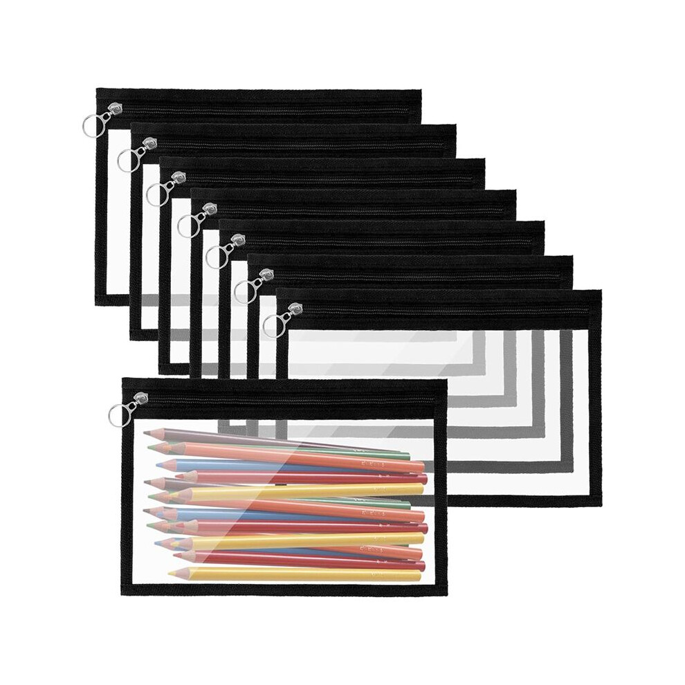 Tlily 8 Clear Zipper Bags Pvc Cosmetic Bag Envelope Storage Zipper Bags For Organizing Home Office Supplies