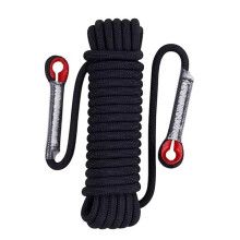 12mm Safety-Life Rope Climbing-Rope Static Rock Mountaineering Rope Outdoor Survival Fire Escape Car Rescue Black 20M