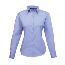 (L, Navy) Premier Womens/Ladies Poplin Long-Sleeved Blouse