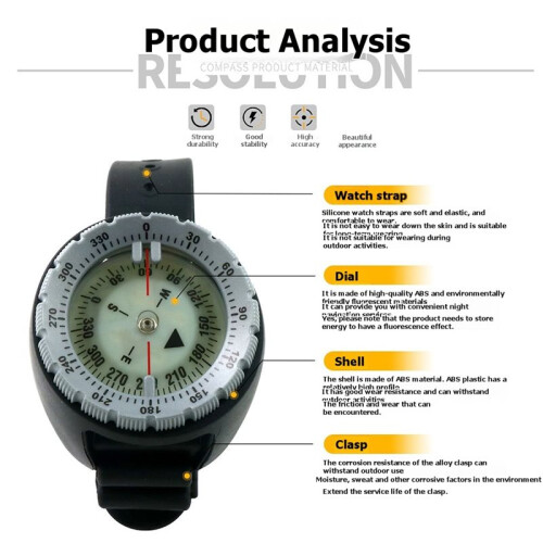 Underwater Diving Compass, Diving Watch Compass, Waterproof Navigation Tool, Suitable for Diving and Camping 1