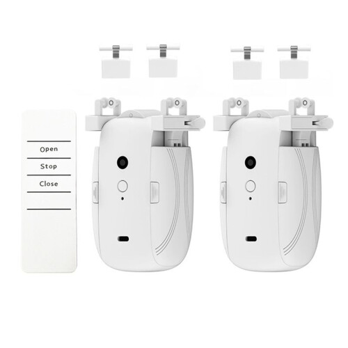 Dual  Curtains Robot T/U-Rail Tracks Automatic Curtain Opener Remote Control Curtain Motor