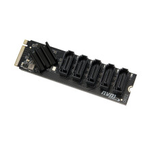 M.2 NVME M-Key PCIE 3.0 to 6Gbps 5-Port Expansion Card Hard Drive Extended PCI-E Adapter Card JMB585 Chip
