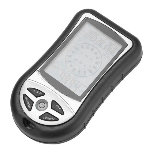 Multifunctional Digital Altimeter, Black LCD Digital Compass, Outdoor Hiking Multifunctional LCD Compass Altimeter 1