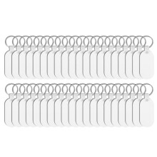 40 Sets Metall-Sublimations-Schlüsselanhänger-Rohlinge, Großpackung, Doppelseitige Sublimations-Rohlinge, Schlüsselanhänger-Rohlinge für