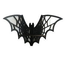 Bat Horn Frame Wooden Floating Bat Corner Shelf Gothic Jewelry Display Stand