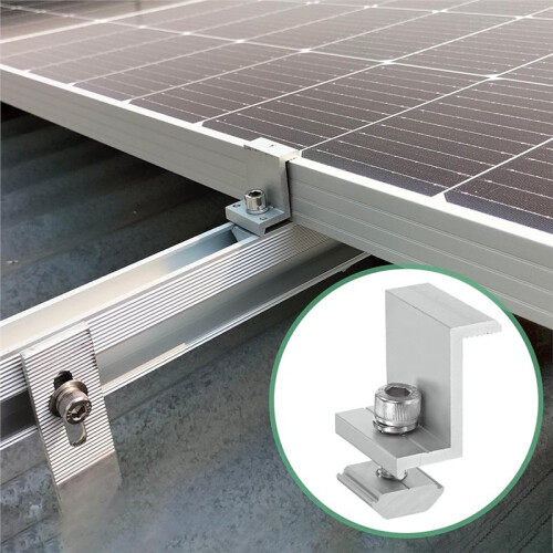 10Pcs Aluminum Alloy Solar Panel End Clamps for PV Module Mounting System 2