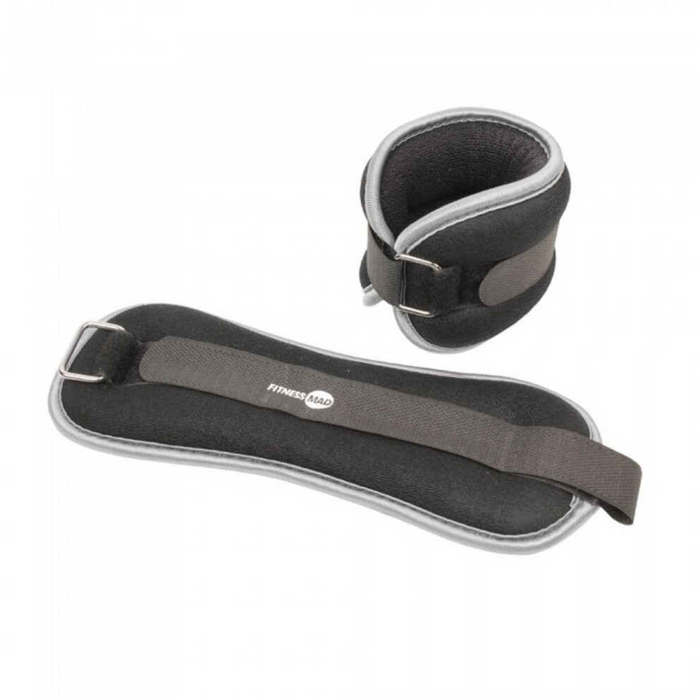Fitness Mad (1Kg, ) Wrist And Ankle Weight (Pack Of 2) Black/Grey