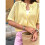 Women'S Short Sleeve Openwork Crochet Button Front Knit Cardigan Yellow M 4