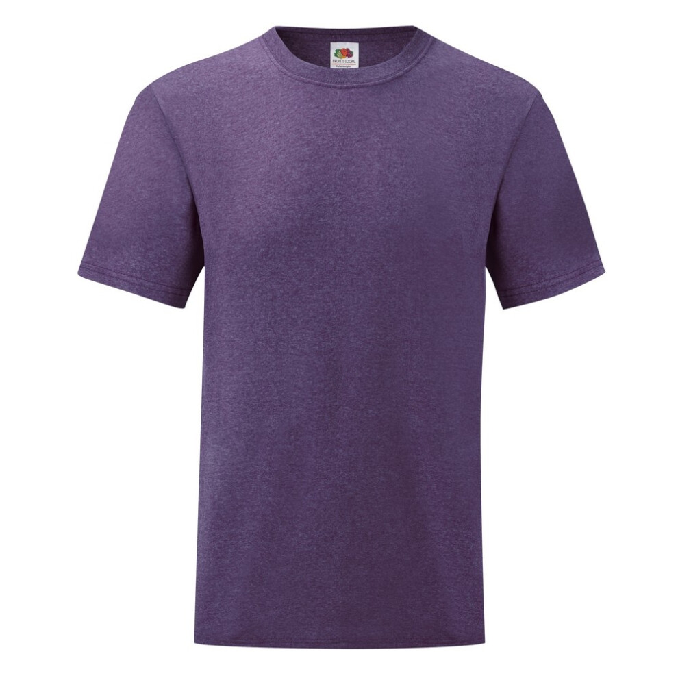 Fruit Of The Loom (L, Heather ) Mens Valueweight Short Sleeve T-Shirt Purple