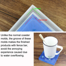 Silicone Coaster Molds Epoxy Resin Molds 4Pcs Resin Casting Molds For Coasters Candle Holders Flower Pot Holders Bowl Mat Etc Including Round Square