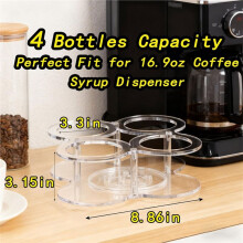 Organisateur de Distributeur de Sirop en Acrylique, Support de Rangement Rotatif à 360 pour 4 Bouteilles, Support de Bouteille de Sirop de Café