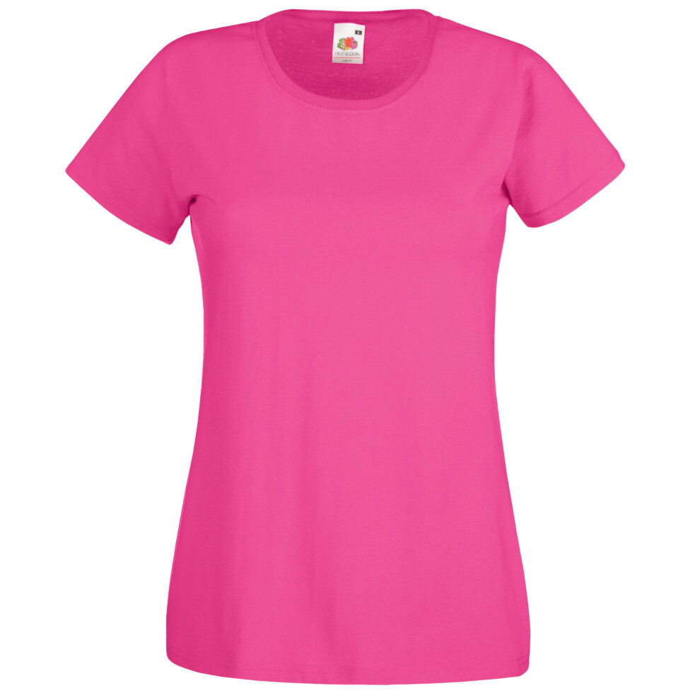 Fruit Of The Loom (M, Fuchsia) Ladies/Womens Lady-Fit Valueweight Short Sleeve T-Shirt Pink,Multicoloured