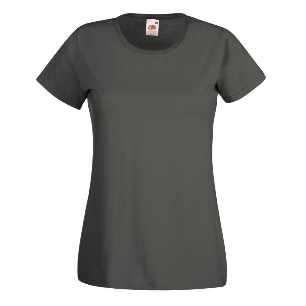 Fruit Of The Loom (2Xl, Light Graphite) Ladies/Womens Lady-Fit Valueweight Short Sleeve T-Shirt Multicoloured