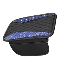 Comfortable 1.6cm Thick Leather Armrest Mat With-Black and blue