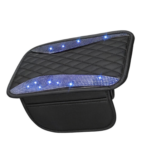 Comfortable 1.6cm Thick Leather Armrest Mat With-Black and blue