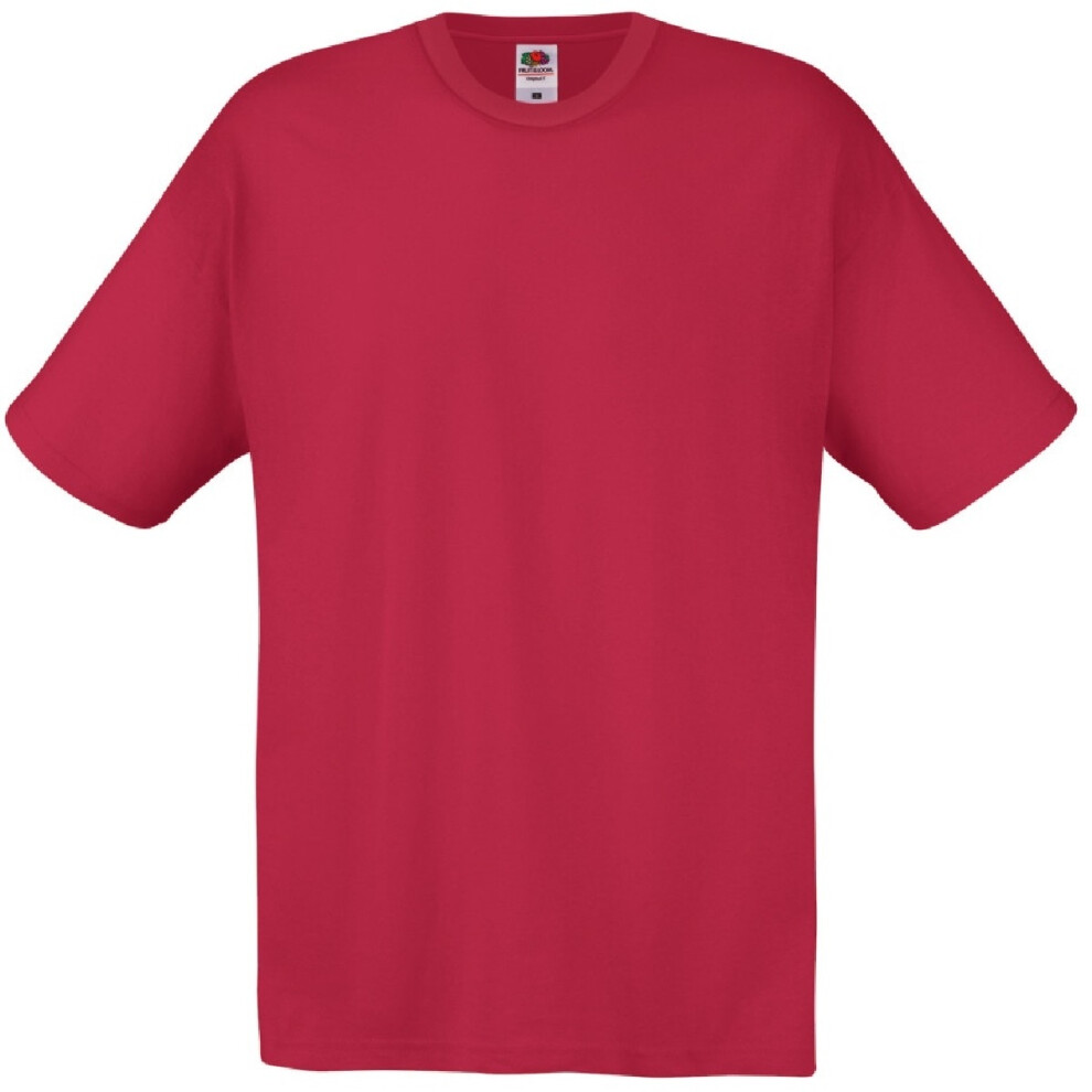 Fruit Of The Loom (L, Brick ) Mens Original T-Shirt Red