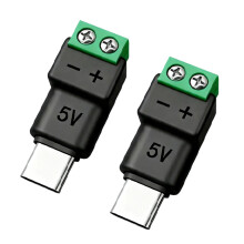 Pack of 2pcs USB C To 2 Pin Terminal Block Adapter-males head
