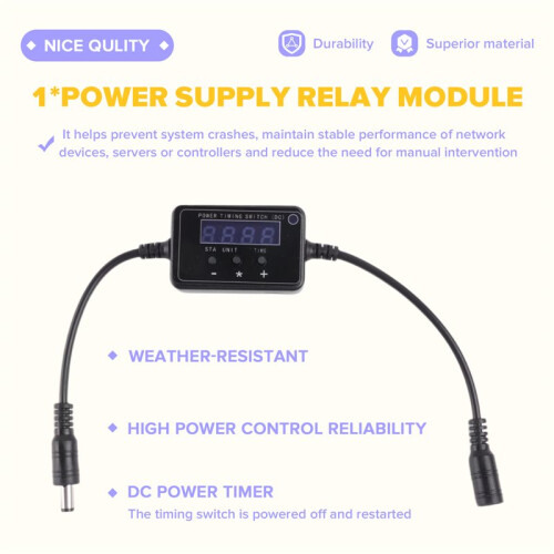 Power Supply Timing Restart , 5V-36V Programmable Power Control Countdown Timer, 99Day Delay Relay Module 1