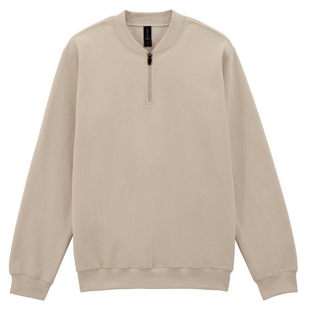 Gildan (3Xl, Sand) Unisex Adult Softstyle Midweight Quarter Zip Sweatshirt Multicoloured