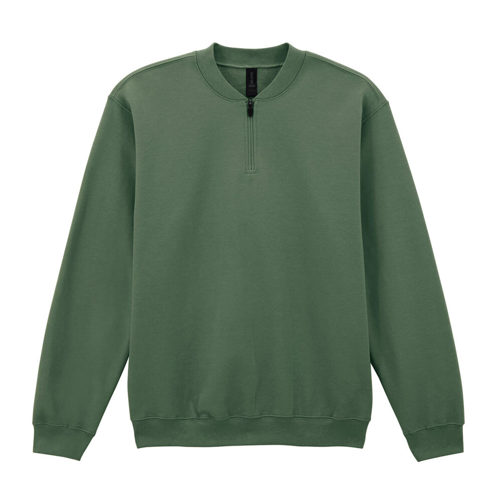 Gildan (Xxl, Military ) Unisex Adult Softstyle Midweight Quarter Zip Sweatshirt Green