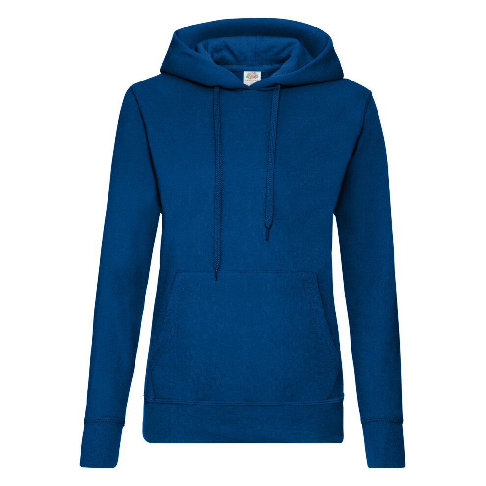 Fruit Of The Loom (L, Navy) Ladies Lady Fit Hooded Sweatshirt / Hoodie Blue,Multicoloured