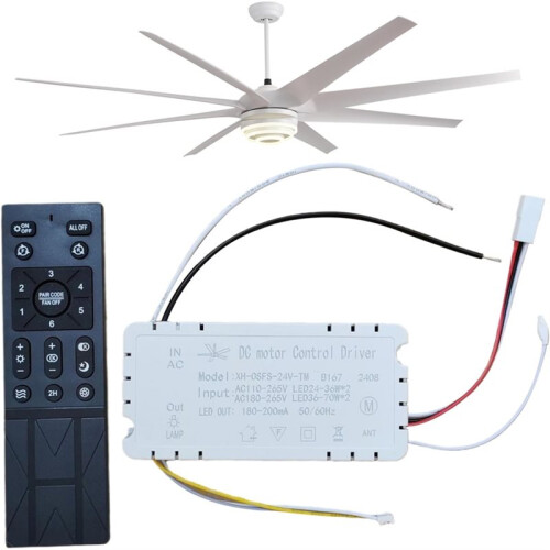 Ceiling Fan Remote Control Kit 6-Speed Adjustable Ceiling Fan Remote Replacement for Home Bedroom 2