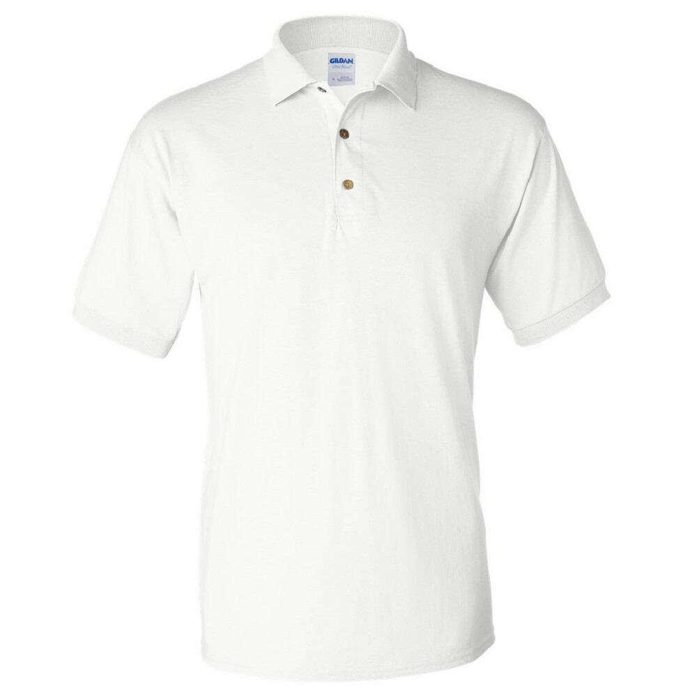 Gildan (3Xl, ) Adult Dryblend Jersey Short Sleeve Polo Shirt White