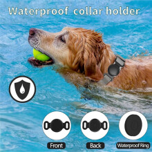 Dog Collar Holder for AirTag, Silicone Waterproof Pet Collar, Anti-Lost Holder for AirTag Cat Dog GPS Tracker