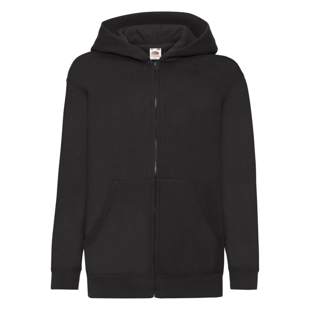 Fruit Of The Loom (7-8 Years, ) Childrens/Kids Classic Full Zip Hoodie Black