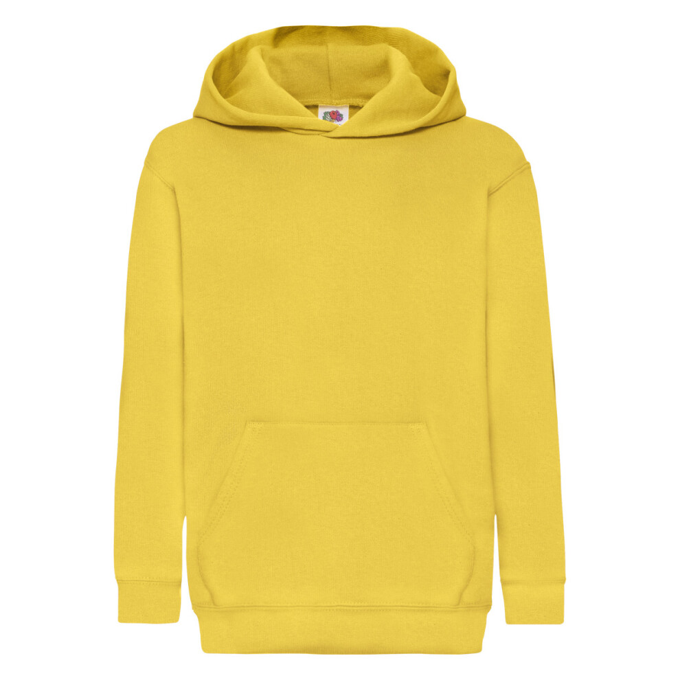 Fruit Of The Loom (12-13, Sunflower) Childrens Unisex Hooded Sweatshirt / Hoodie Multicoloured