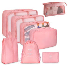 (Pink) Organizer Bags for Travel Organizer Bags Accessories Luggage Suitcase Organizer Waterproof Wash Bag Clothes Storage