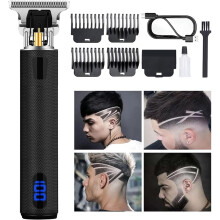 (Black) Professional Hair Trimmer for Men, Cordless Rechargeable Beard Trimmer Hair Clippers for Men, Metal Body Cutting Grooming Kit