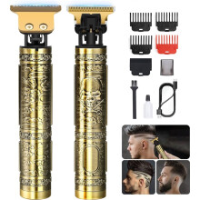 (Bronze) Professional Hair Trimmer for Men, Cordless Rechargeable Beard Trimmer Hair Clippers for Men, Metal Body Cutting Grooming Kit