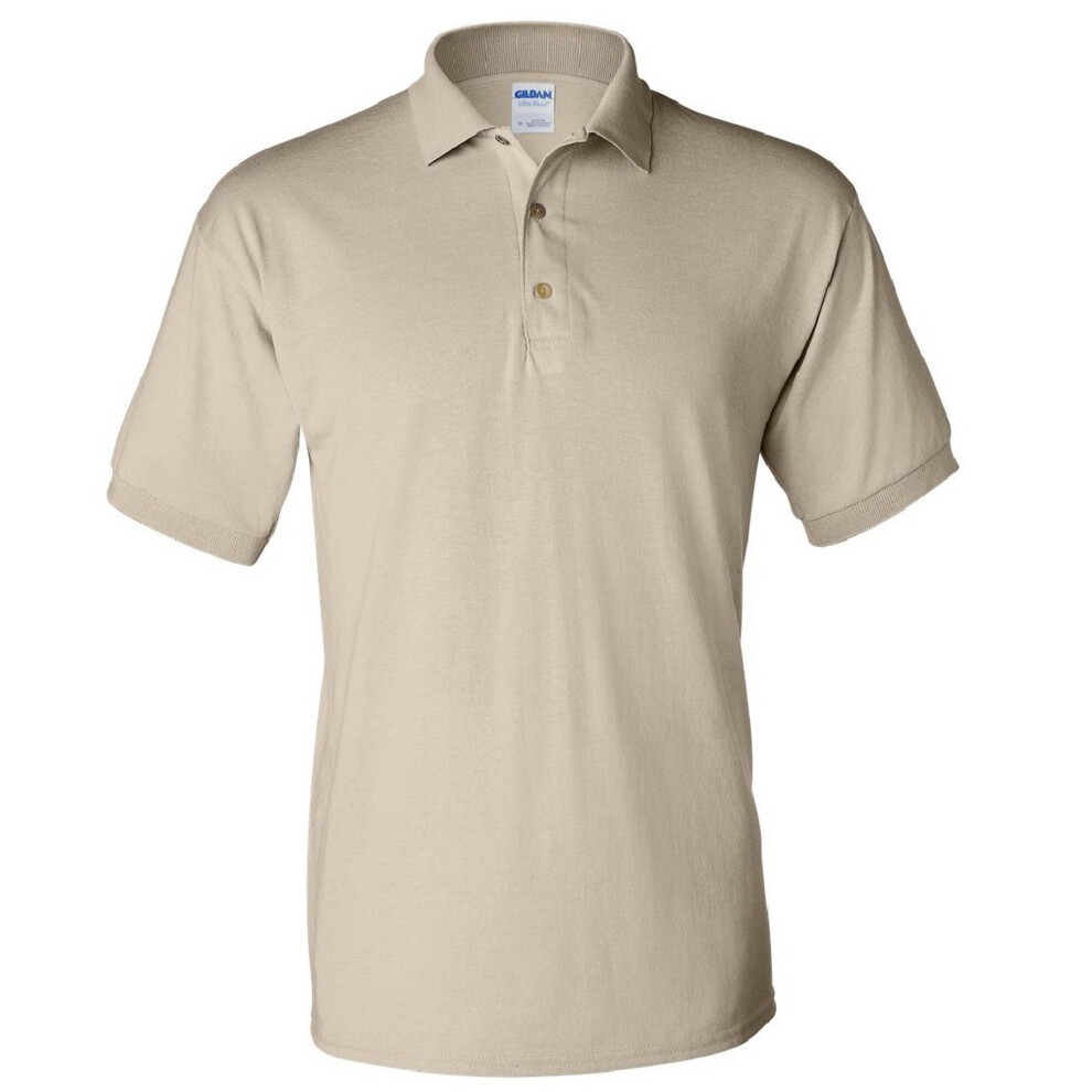 Gildan (S, Sand) Adult Dryblend Jersey Short Sleeve Polo Shirt Multicoloured