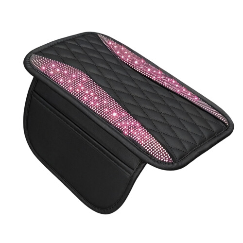 Customizable Shimmering Embellished Car Armrest Pad-black PK