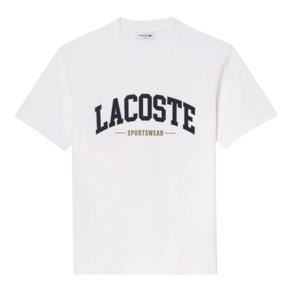 Lacoste (S, ) Unisex Adult Arched Logo T-Shirt White
