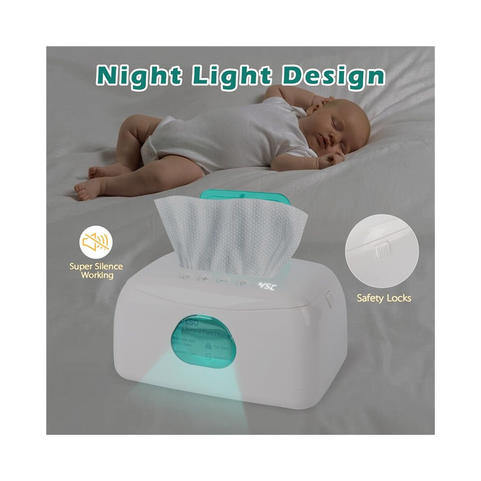 Baby Wipe Warmer with 16-Level PrecisionHeating, Portable USB-Powered Wet Wipe Warmer,for Diaper Changes, Home Use
