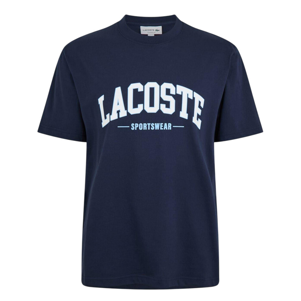 Lacoste (L, Navy) Unisex Adult Arched Logo T-Shirt Blue,Multicoloured